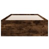 Cadre de lit sans matelas chêne fumé 75x190cm bois d'ingénierie 