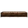 Cadre de lit sans matelas chêne fumé 75x190cm bois d'ingénierie 
