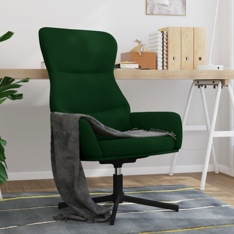 Chaise de relaxation Vert foncé Velours 