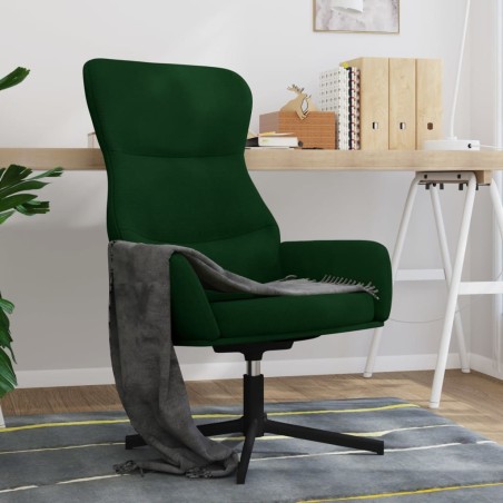 Chaise de relaxation Vert foncé Velours 