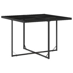 Ensemble à manger de jardin 9pcs coussins noir résine tressée 