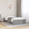Cadre de lit sans matelas gris béton 75x190cm bois d'ingénierie 