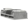 Cadre de lit sans matelas gris béton 75x190cm bois d'ingénierie 