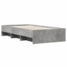 Cadre de lit sans matelas gris béton 75x190cm bois d'ingénierie 