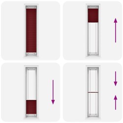 Store plissé rouge bordeaux 40x200 cm largeur du tissu 39,4 cm 