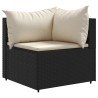 Salon de jardin 5 pcs avec coussins Noir Résine tressée 