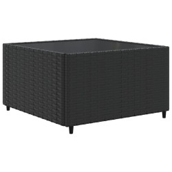 Salon de jardin 5 pcs avec coussins Noir Résine tressée 