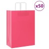 Sacs en papier 50 pcs avec poignées rose 32x17x44 cm 