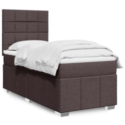 Sommier à lattes de lit avec matelas Marron foncé 90x200 cm 