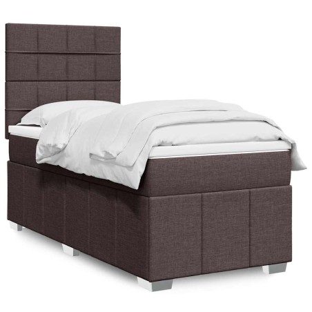 Sommier à lattes de lit avec matelas Marron foncé 90x200 cm 