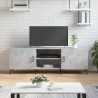 Meuble TV gris béton 150x30x50 cm bois d'ingénierie 