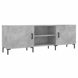 Meuble TV gris béton 150x30x50 cm bois d'ingénierie 