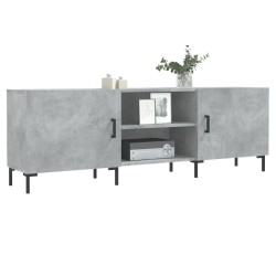 Meuble TV gris béton 150x30x50 cm bois d'ingénierie 
