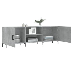Meuble TV gris béton 150x30x50 cm bois d'ingénierie 