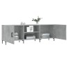 Meuble TV gris béton 150x30x50 cm bois d'ingénierie 