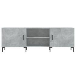 Meuble TV gris béton 150x30x50 cm bois d'ingénierie 