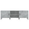 Meuble TV gris béton 150x30x50 cm bois d'ingénierie 