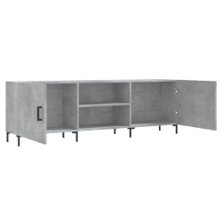 Meuble TV gris béton 150x30x50 cm bois d'ingénierie 