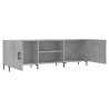 Meuble TV gris béton 150x30x50 cm bois d'ingénierie 