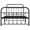 Cadre de lit métal sans matelas avec pied de lit noir 107x203cm 