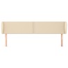Tête de lit avec oreilles Crème 163x23x78/88 cm Tissu 
