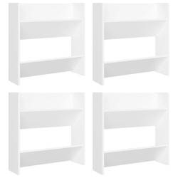 Armoires à chaussures murales 4 pcs blanc bois d'ingénierie 