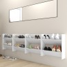 Armoires à chaussures murales 4 pcs blanc bois d'ingénierie 