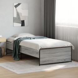 Cadre de lit sans matelas sonoma gris 75x190 cm 