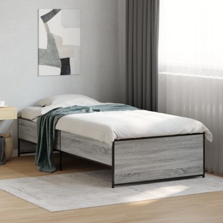 Cadre de lit sans matelas sonoma gris 75x190 cm 