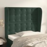 Tête de lit avec oreilles Vert foncé 83x23x118/128 cm Velours 