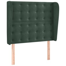 Tête de lit avec oreilles Vert foncé 83x23x118/128 cm Velours 