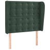 Tête de lit avec oreilles Vert foncé 83x23x118/128 cm Velours 