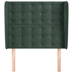 Tête de lit avec oreilles Vert foncé 83x23x118/128 cm Velours 