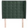 Tête de lit avec oreilles Vert foncé 83x23x118/128 cm Velours 