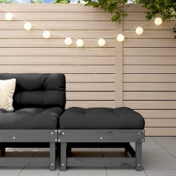 Repose-pied de jardin gris bois de pin massif 