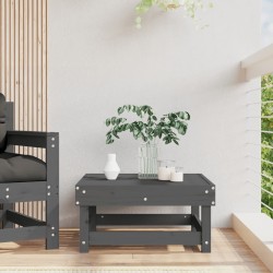 Repose-pied de jardin gris bois de pin massif 