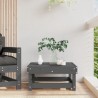 Repose-pied de jardin gris bois de pin massif 