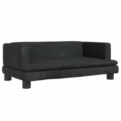 Lit pour chien noir 80x45x30 cm velours 