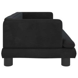 Lit pour chien noir 80x45x30 cm velours 
