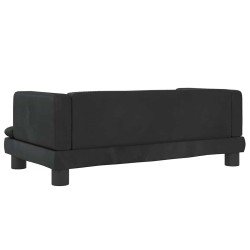 Lit pour chien noir 80x45x30 cm velours 