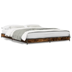 Cadre de lit sans matelas chêne fumé 150x200 cm 