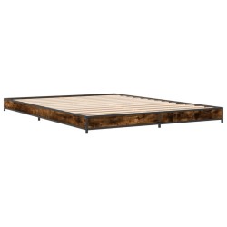 Cadre de lit sans matelas chêne fumé 150x200 cm 