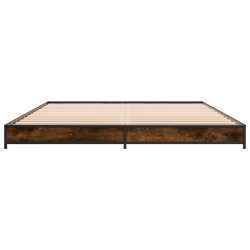 Cadre de lit sans matelas chêne fumé 150x200 cm 