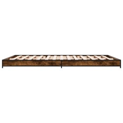 Cadre de lit sans matelas chêne fumé 150x200 cm 