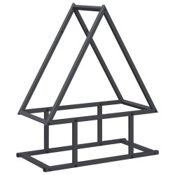 Portant de bois chauffage anthracite 50x25x60 cm 