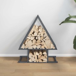 Portant de bois chauffage anthracite 50x25x60 cm 