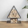 Portant de bois chauffage anthracite 50x25x60 cm 