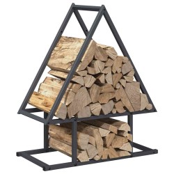 Portant de bois chauffage anthracite 50x25x60 cm 