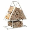 Portant de bois chauffage blanc 50x25x60 cm 