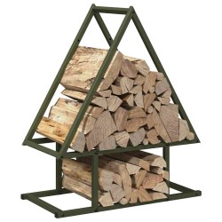 Portant de bois chauffage vert olive 50x25x60 cm 